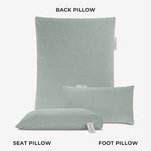 BADSOFA luxury bath Green Back, Seat & Foot Pillow Set